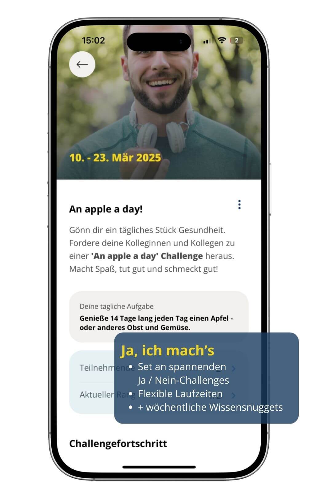 GB Work App Ja-Nein-Challenge – interaktive Gesundheitschallenge für Mitarbeiter