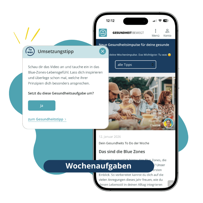 GB Work App Wochenaufgaben – BGM Plattform mit wöchentlichen Gesundheitsaufgaben