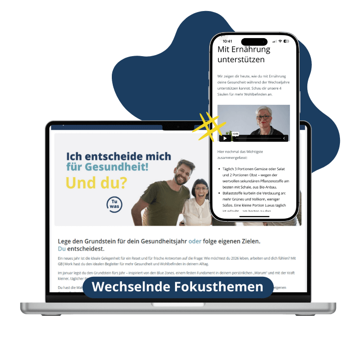 GB Work BGM Plattform Monatsthemen – wechselnde Gesundheitsthemen für Unternehmen